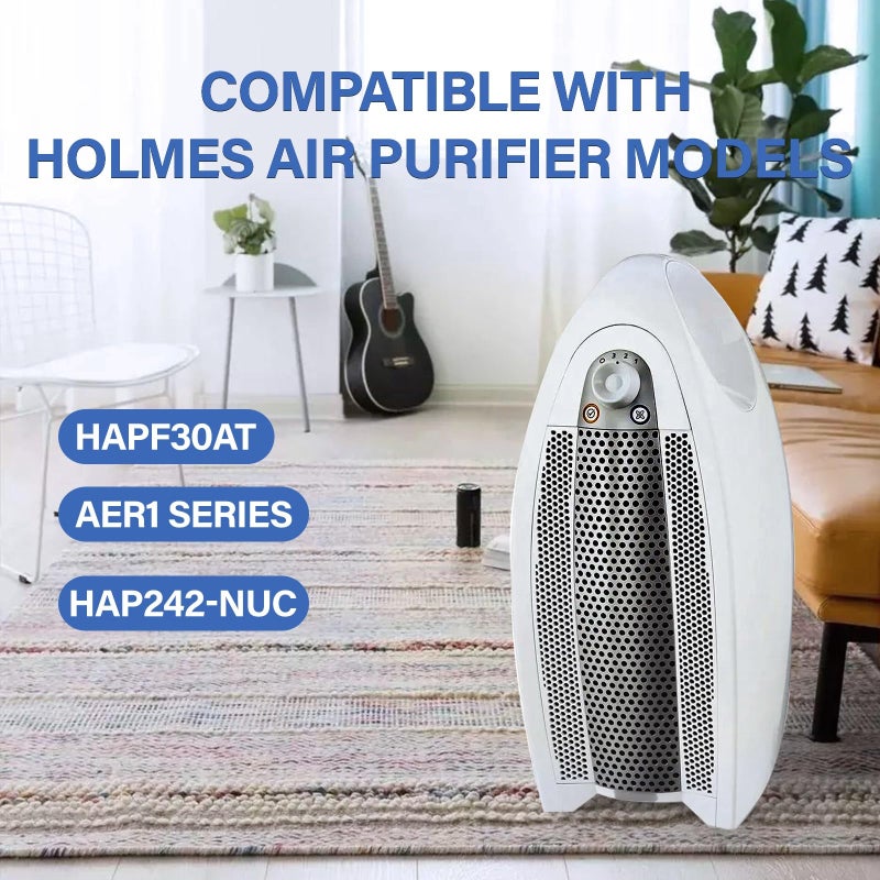 LBLVBNEWD Aer1 Filter Replacement for Holmes AER1 Air Purifiers, 4 True Air Filters + 8 Carbon Booster Filters for Replacement Parts # HAPF300AH-U4R, HAP242-NUC - Image 2